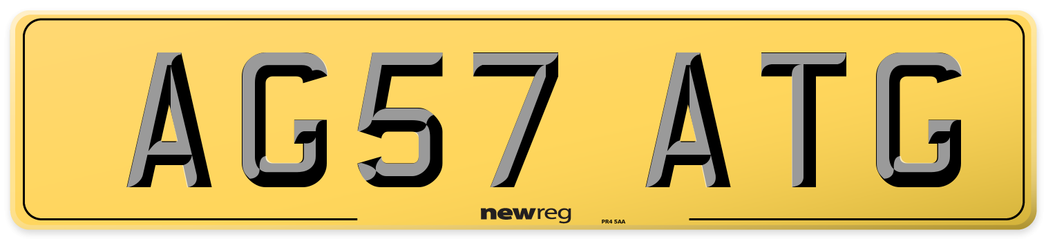 AG57 ATG Rear Number Plate