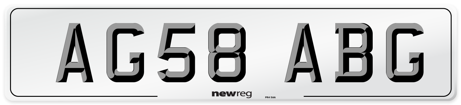 AG58 ABG Front Number Plate