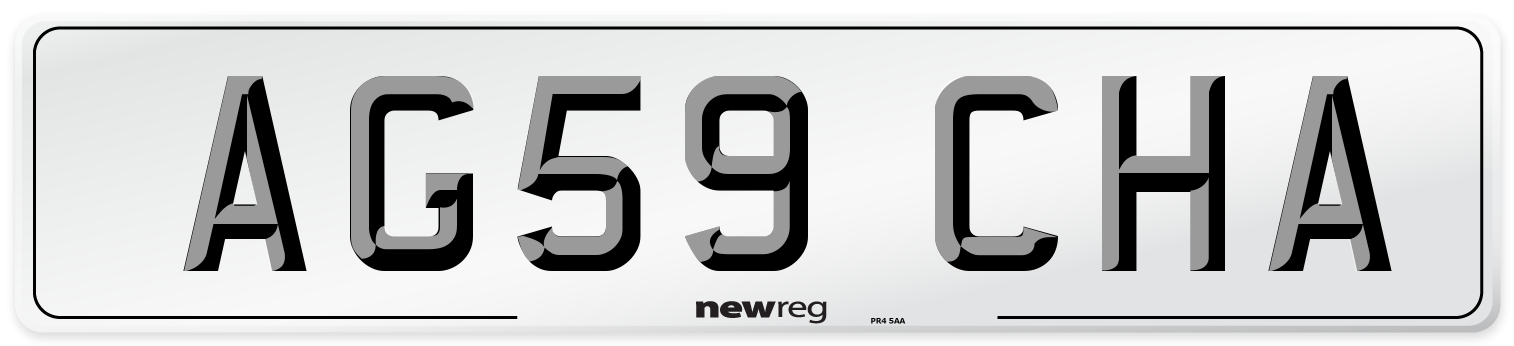 AG59 CHA Front Number Plate
