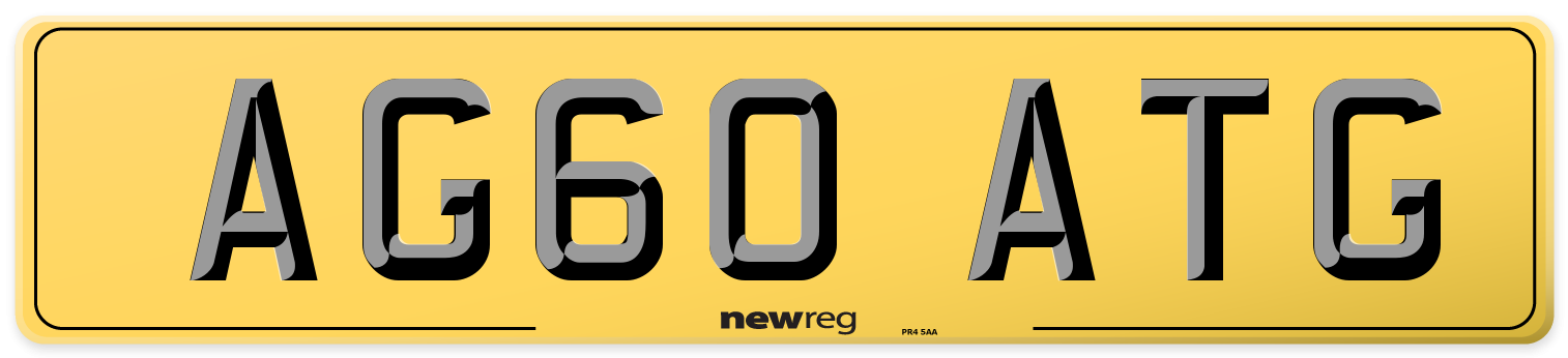 AG60 ATG Rear Number Plate