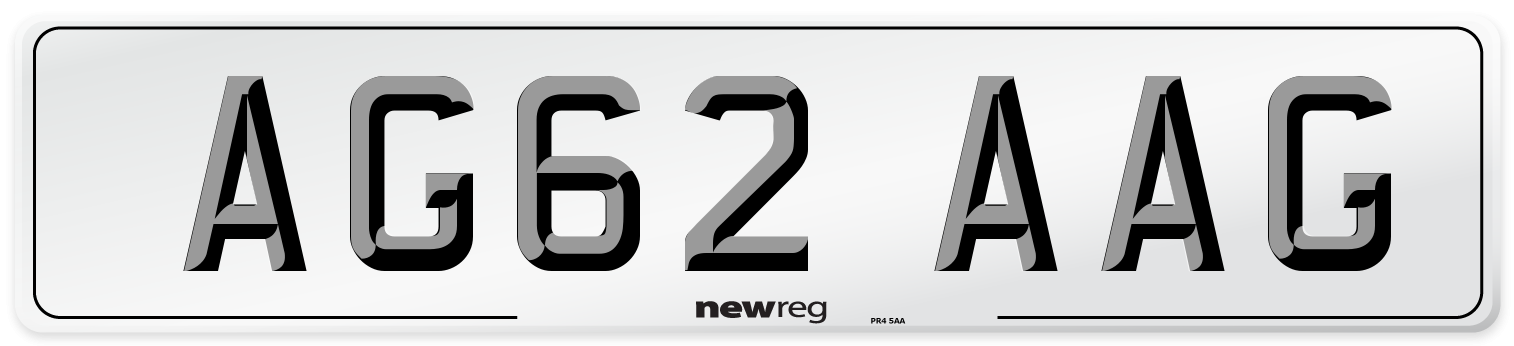 AG62 AAG Front Number Plate