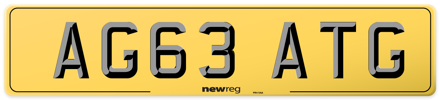 AG63 ATG Rear Number Plate