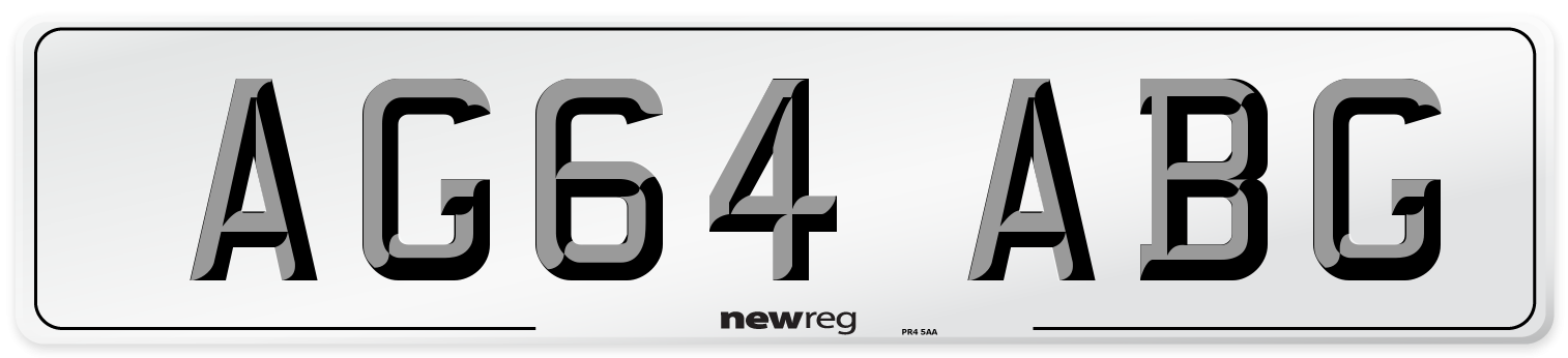 AG64 ABG Front Number Plate