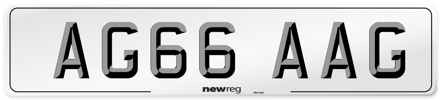 AG66 AAG Front Number Plate