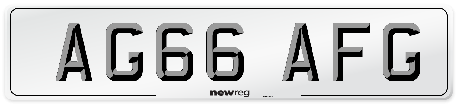 AG66 AFG Front Number Plate