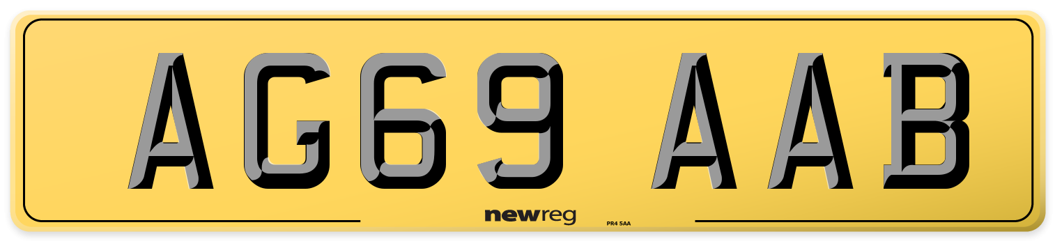 AG69 AAB Rear Number Plate