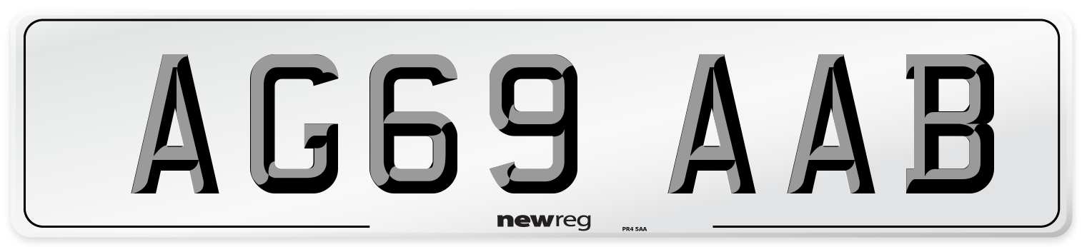 AG69 AAB Front Number Plate