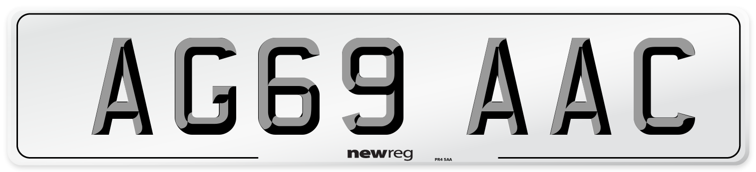 AG69 AAC Front Number Plate