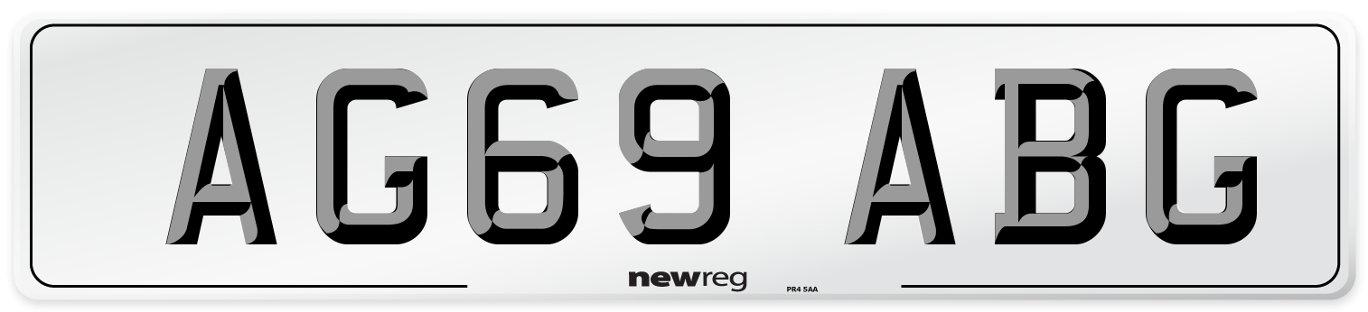 AG69 ABG Front Number Plate