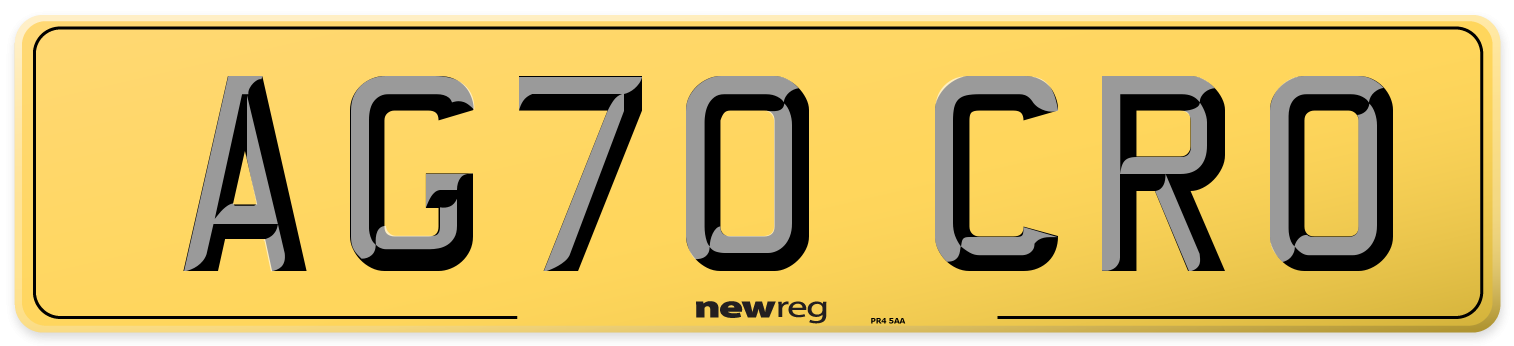 AG70 CRO Rear Number Plate