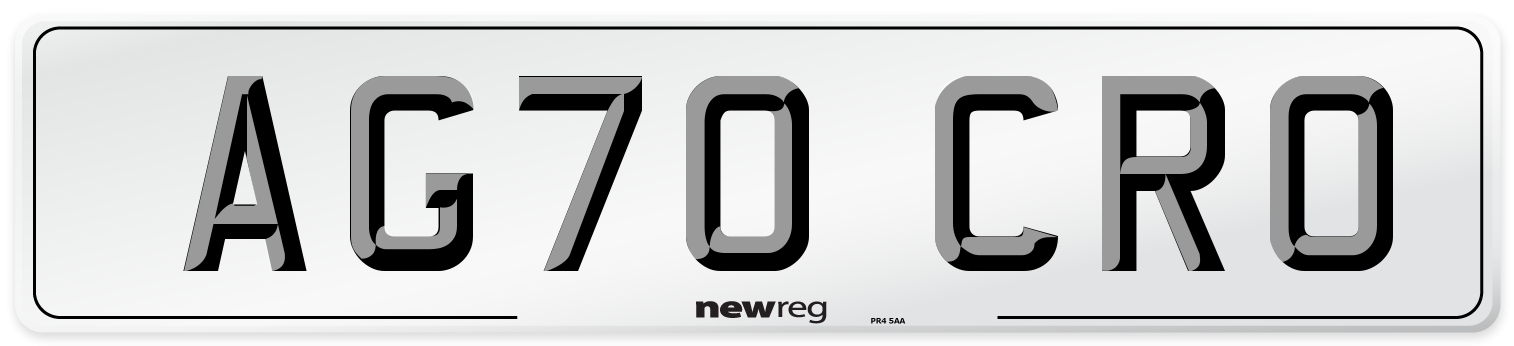 AG70 CRO Front Number Plate