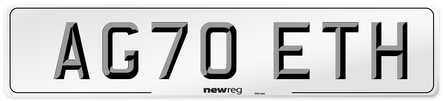AG70 ETH Front Number Plate
