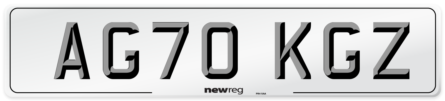 AG70 KGZ Front Number Plate