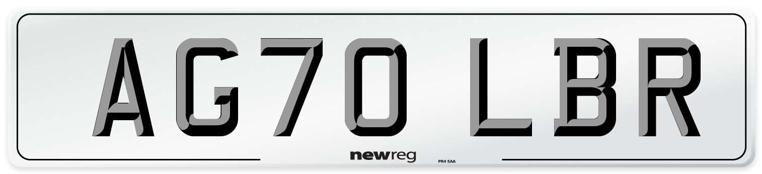 AG70 LBR Front Number Plate