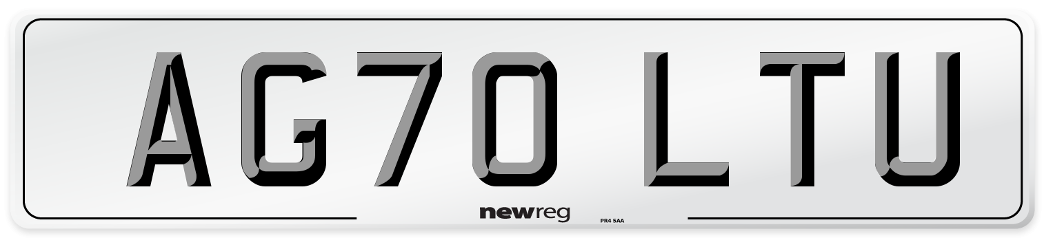 AG70 LTU Front Number Plate