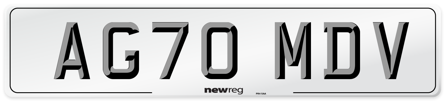 AG70 MDV Front Number Plate