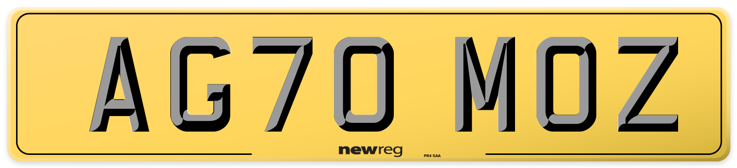 AG70 MOZ Rear Number Plate