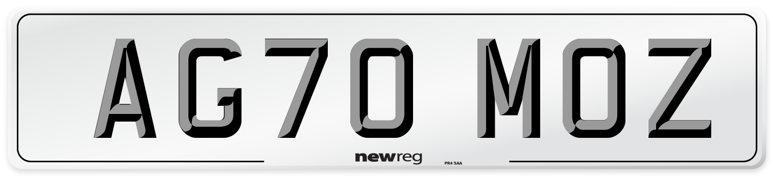 AG70 MOZ Front Number Plate