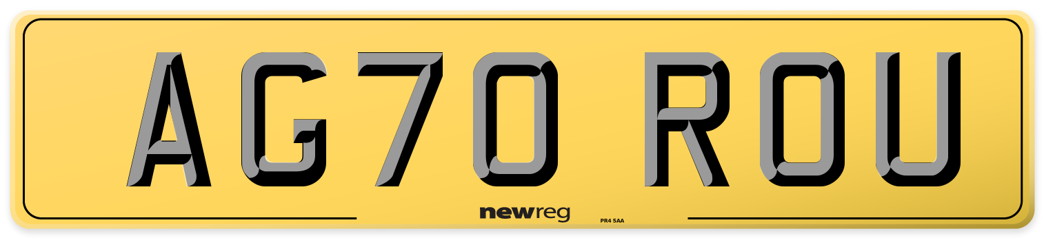 AG70 ROU Rear Number Plate