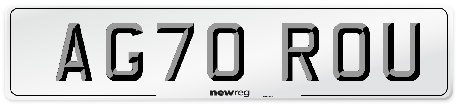 AG70 ROU Front Number Plate