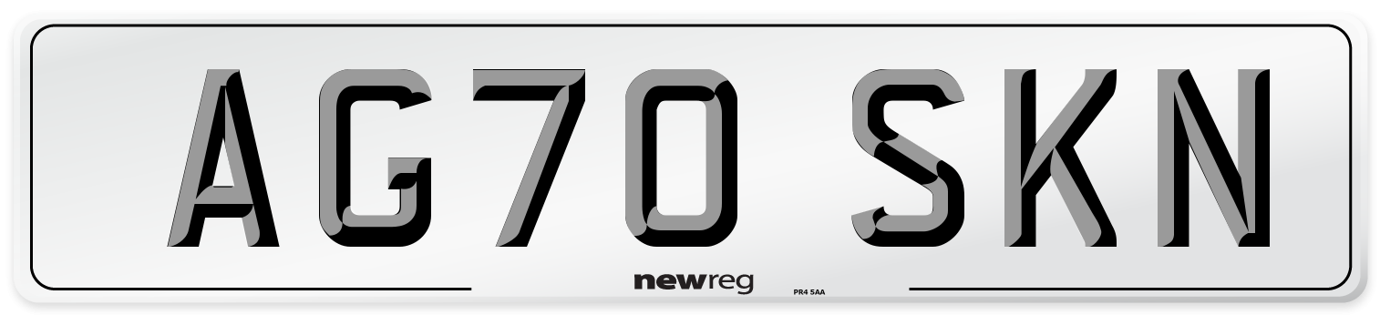 AG70 SKN Front Number Plate