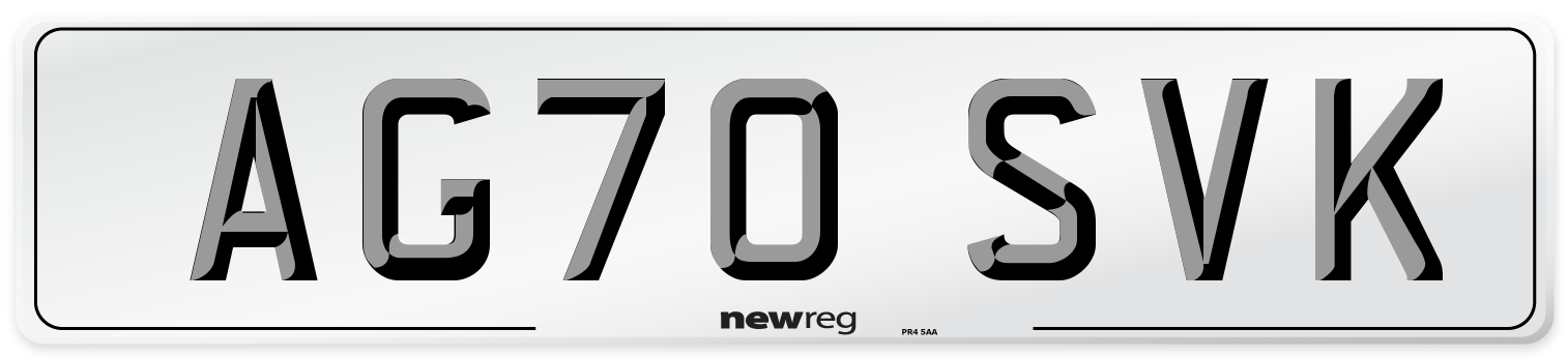 AG70 SVK Front Number Plate