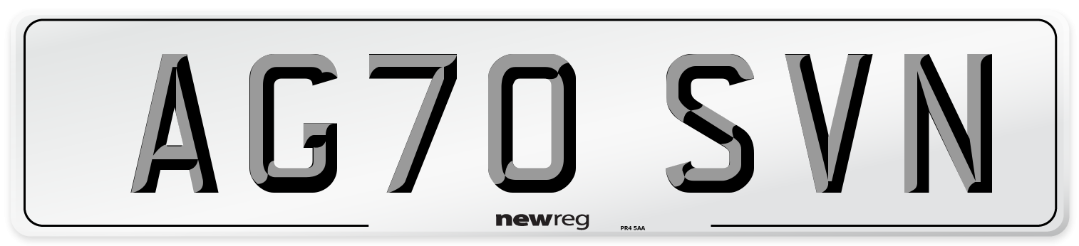 AG70 SVN Front Number Plate