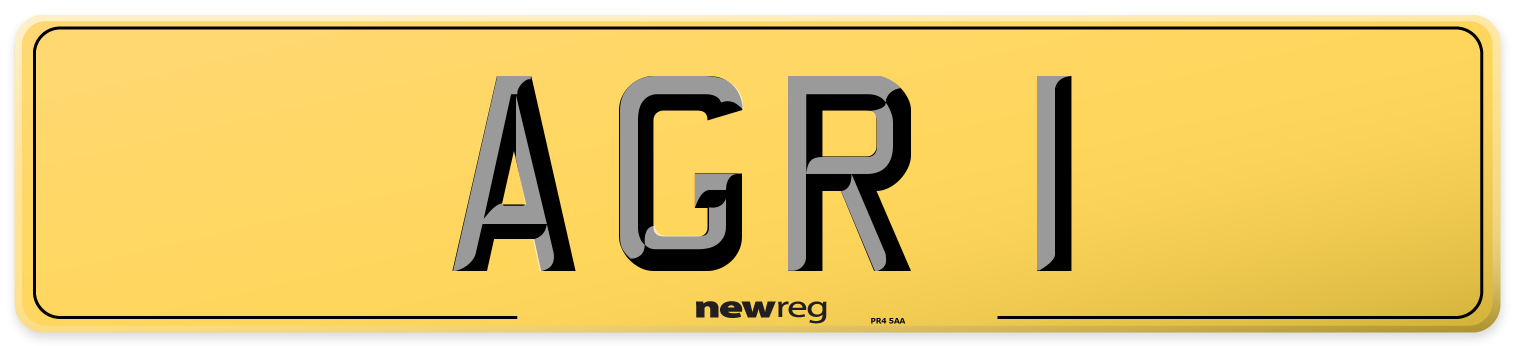 AGR 1 Rear Number Plate