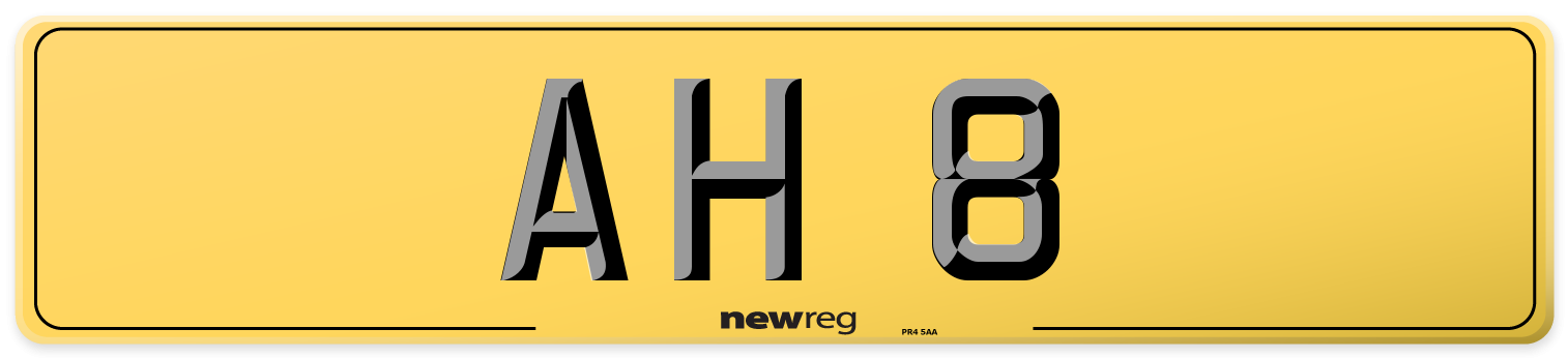 AH 8 Rear Number Plate