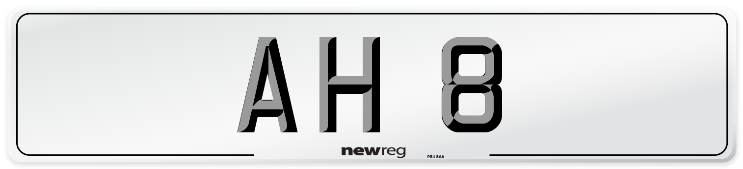 AH 8 Front Number Plate
