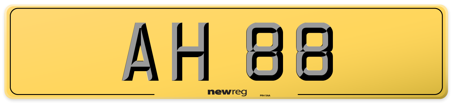 AH 88 Rear Number Plate