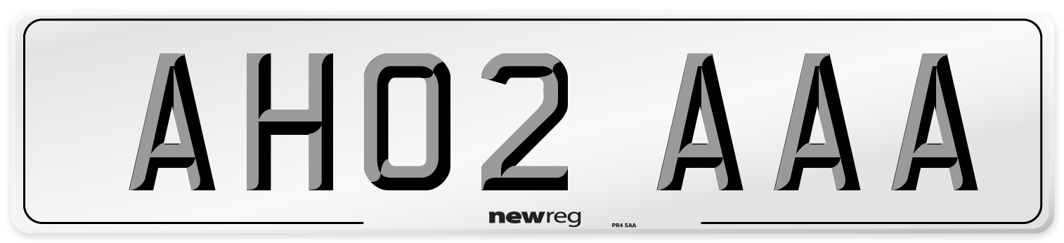 AH02 AAA Front Number Plate