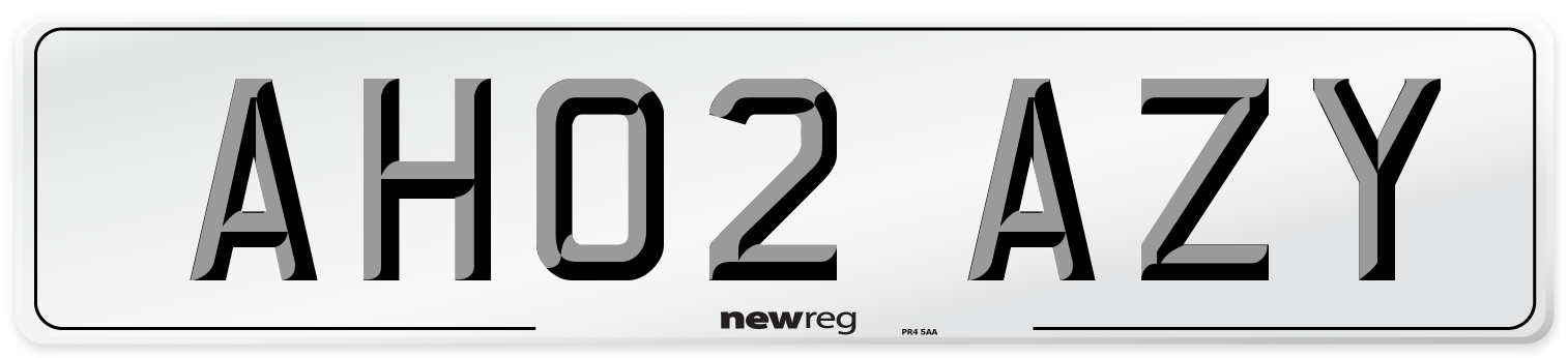 AH02 AZY Front Number Plate