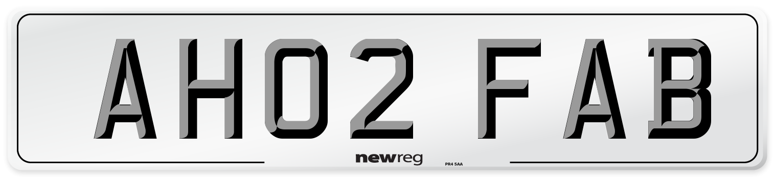 AH02 FAB Front Number Plate