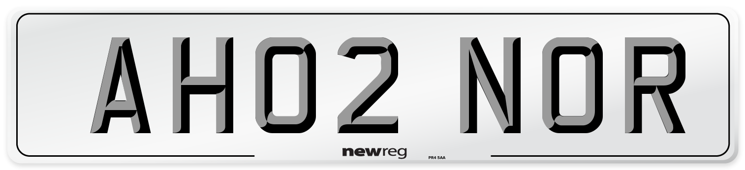 AH02 NOR Front Number Plate