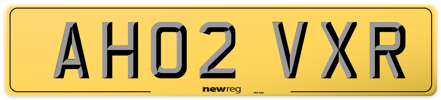 AH02 VXR Rear Number Plate