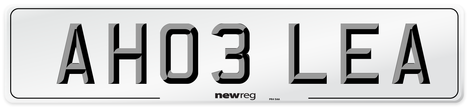 AH03 LEA Front Number Plate