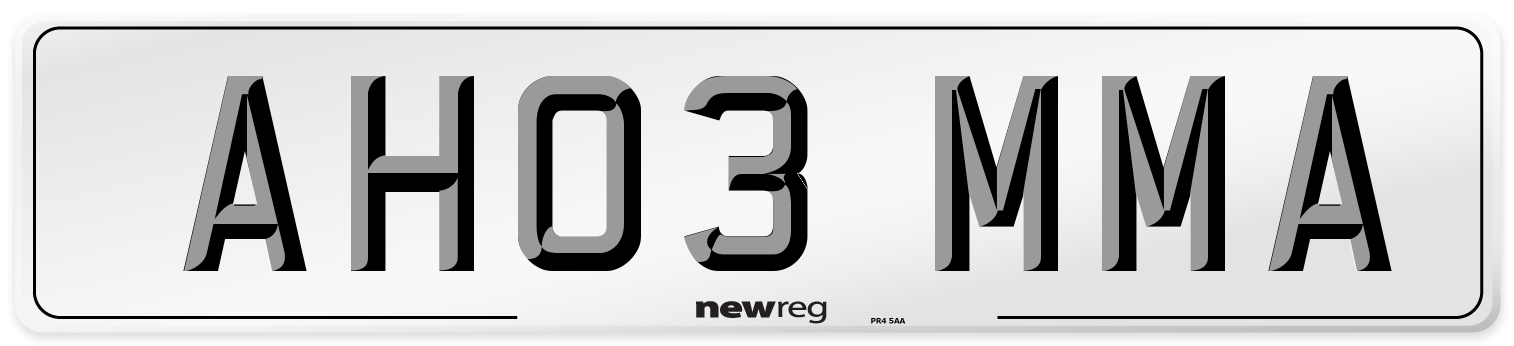 AH03 MMA Front Number Plate