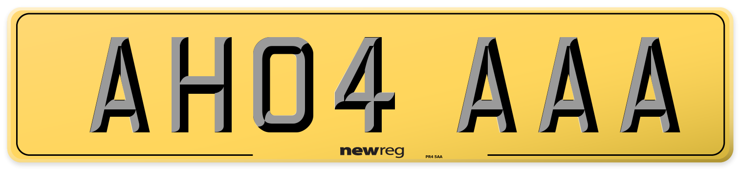 AH04 AAA Rear Number Plate