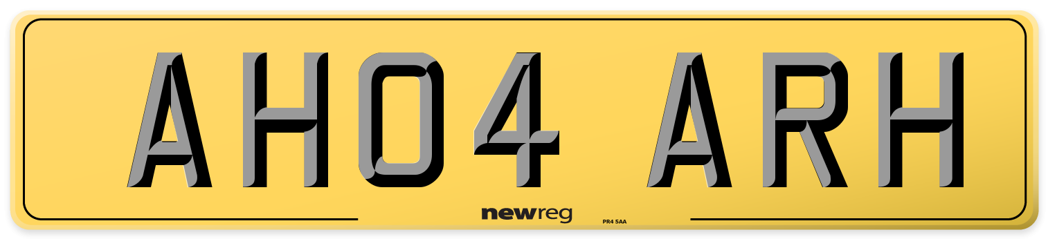 AH04 ARH Rear Number Plate