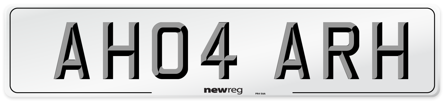 AH04 ARH Front Number Plate