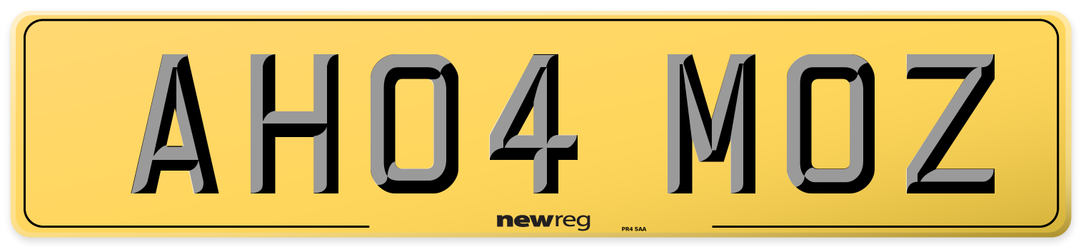 AH04 MOZ Rear Number Plate