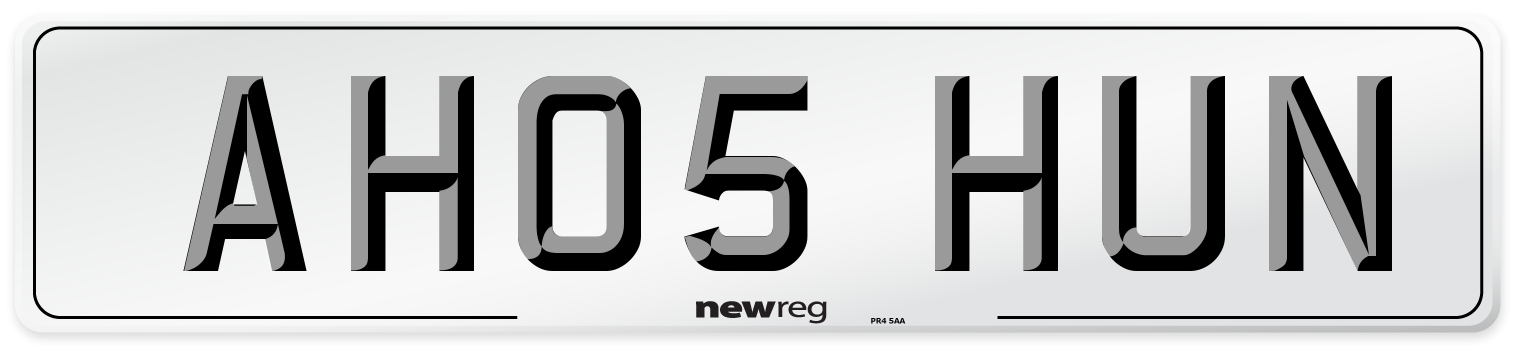 AH05 HUN Front Number Plate