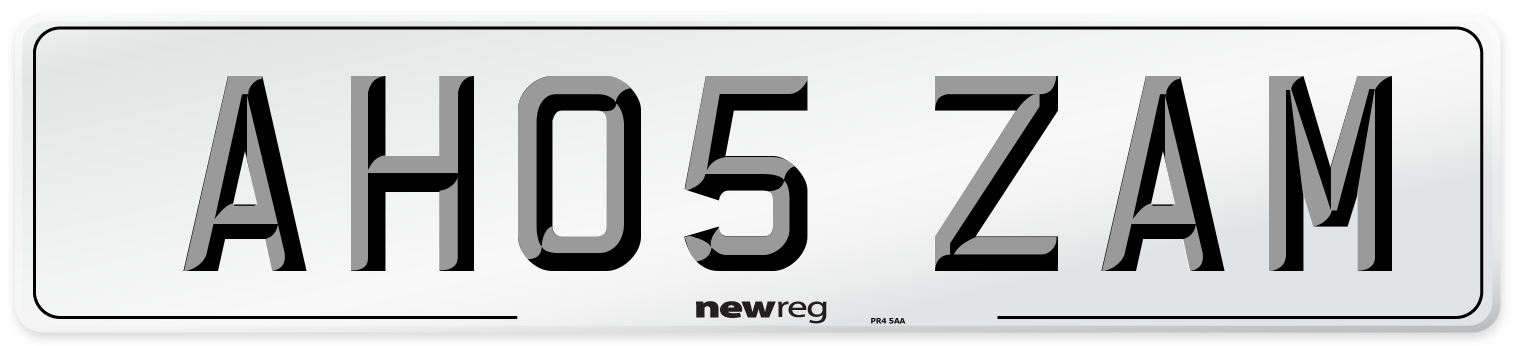 AH05 ZAM Front Number Plate