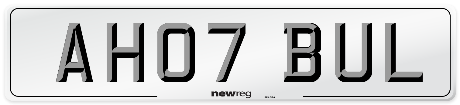 AH07 BUL Front Number Plate