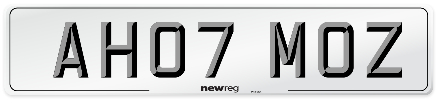 AH07 MOZ Front Number Plate