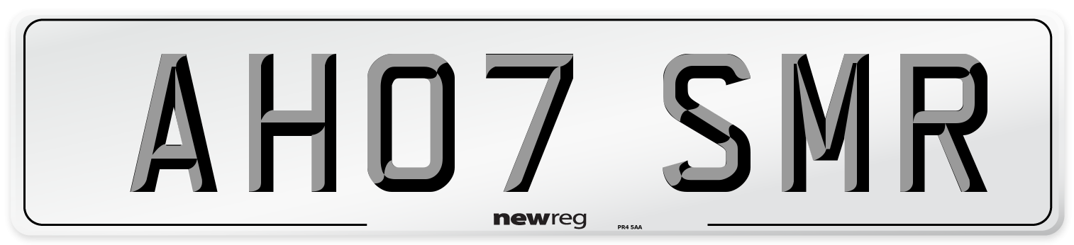 AH07 SMR Front Number Plate