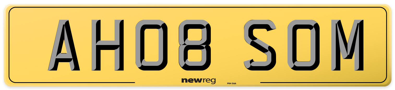 AH08 SOM Rear Number Plate