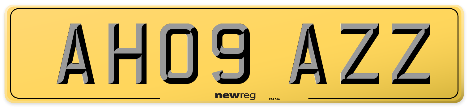 AH09 AZZ Rear Number Plate