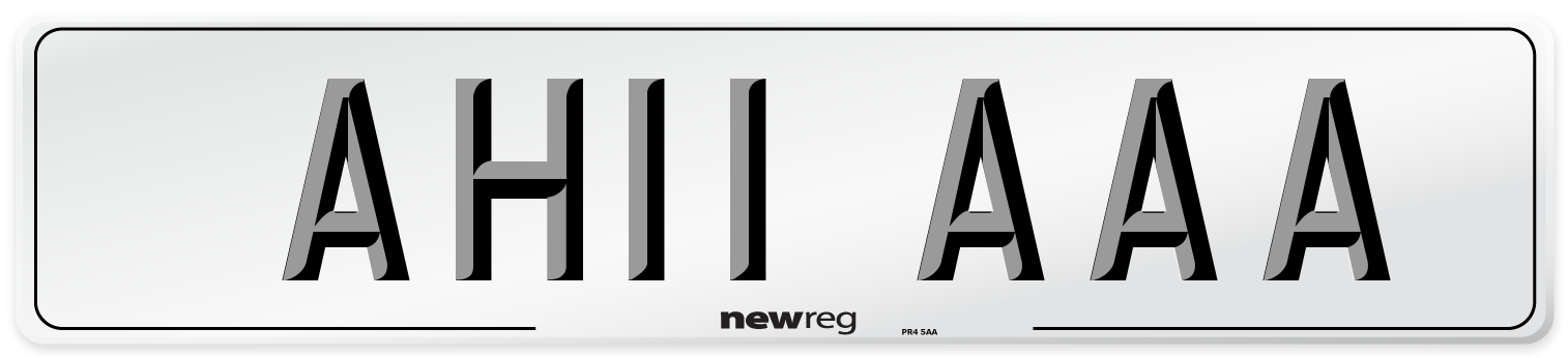 AH11 AAA Front Number Plate